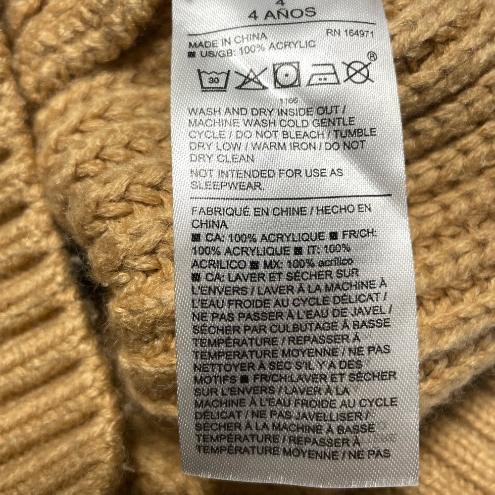 Janie & Jack Cable Knit Tan Buckle Sweater Toddler Girls 4 - Picture 5 of 7